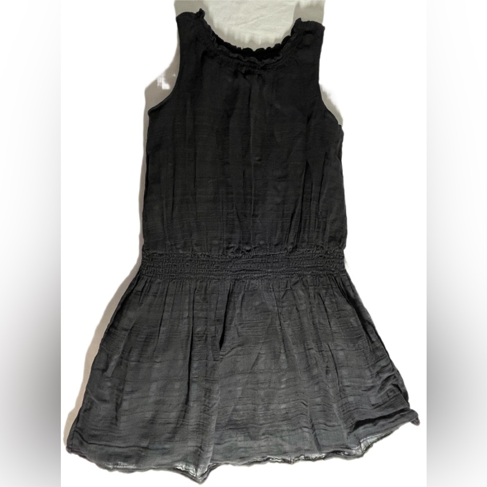 Gap Kids Girls Black Linen Sleeveless Dress Elastic Waist Casual Size Large 10